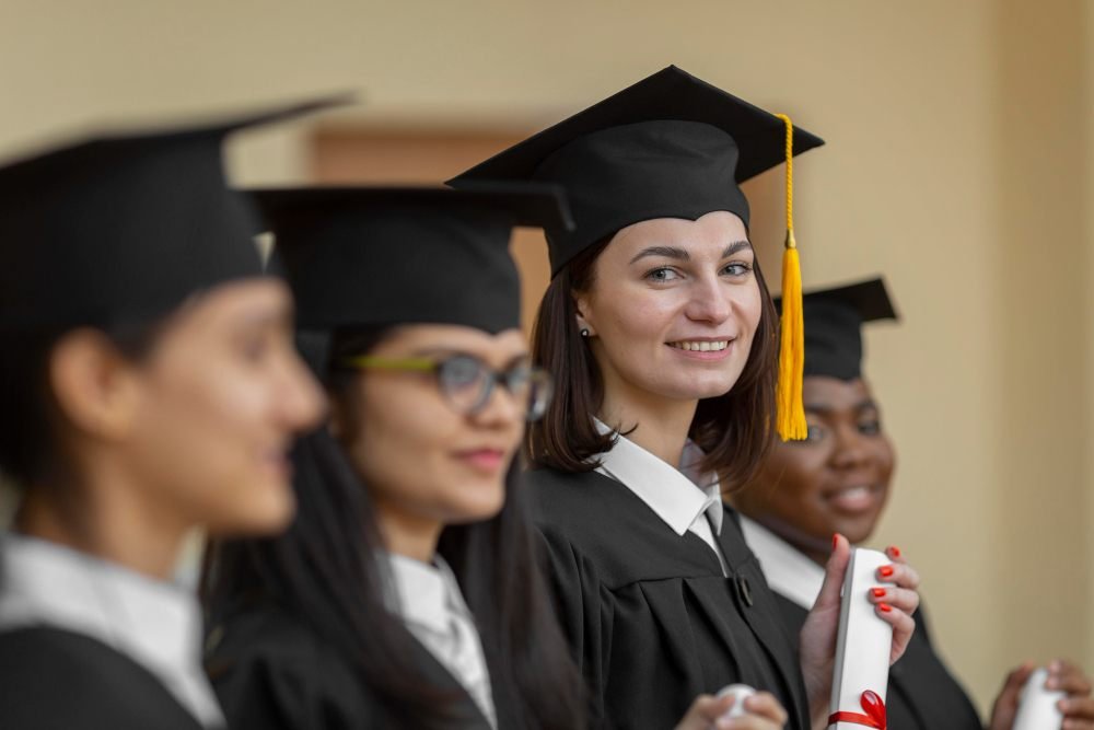 University students at their gradation.